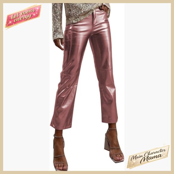 Shiny Metallic Holographic Glitter Rave Dance Cropped Pants Y2K Chic